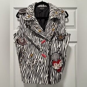 Handmade Zebra Print Vest with Embellishments